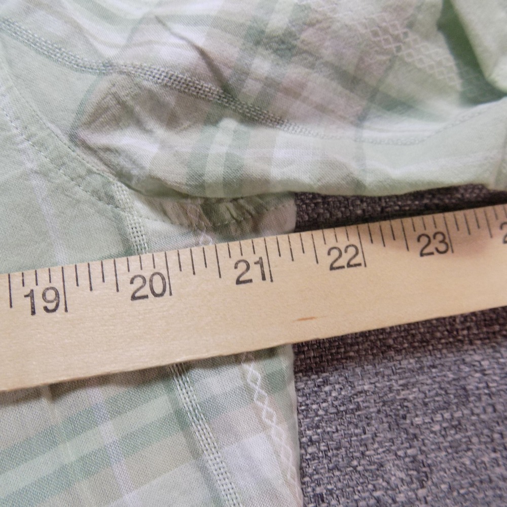 Preswick & Moore Blouse Womens L Green NEW Plaid Cotton Short Sleeve BD975PL - Picture 6 of 9
